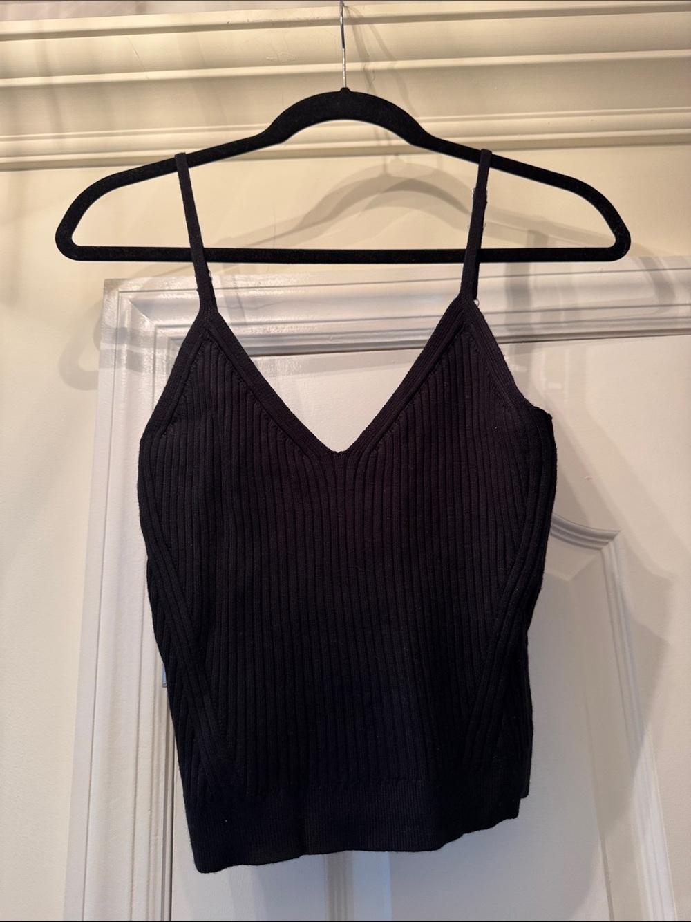 Abercrombie & Fitch Black Ribbed V-Neck Cami